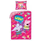 Obliečky Peppa Pig wow , Barva - Malinová , Rozměr textilu - 140x200