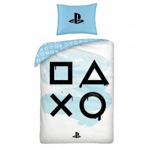 Obliečky Playstation White , Barva - Bielo-modrá , Rozměr textilu - 140x200