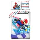 Obliečky Super Mario motokára , Barva - Biela , Rozměr textilu - 140x200