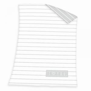 HEDeka I love you Bio Bavlna , Barva - Bílo-šedá , Rozměr textilu - 75x150