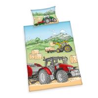 Povlečení do postýlky Traktor Bio , Barva - Barevná , Rozměr textilu - 100x135