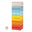 Hra drevená s číslami / Jenga 55 ks , Barva - Barevná
