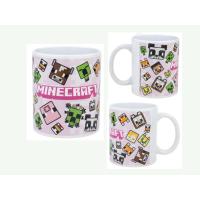 HRNEČEK MINECRAFT , Velikost lahve - 325 ml , Barva - Bílo-růžová