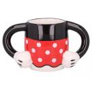 Hrnček MINNIE 3D , Velikost lahve - 340 ml , Barva - Černo-červená