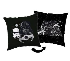 Mikroplyšový vankúšik Star Wars , Barva - Čierna , Rozměr textilu - 35x35