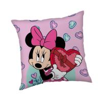 Mikroplyšový povlak na polštářek Minnie Purple  Polyester, 40/40 cm , Barva - Ružová , Rozměr textilu - 40x40