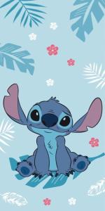 JERRY FABRICS Osuška Lilo and Stitch Blue  Bavlna - Froté, 70/140 cm , Barva - Světlo modrá , Rozměr textilu - 70x140