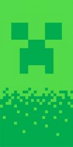 Osuška Minecraft Digital Creeper , Barva - Zelená , Rozměr textilu - 70x140