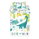Obliečky do postieľky Dino Cute , Barva - Zelená , Rozměr textilu - 100x135