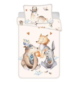 Obliečky do postieľky Zvieratká Woodland , Barva - Béžová , Rozměr textilu - 100x135