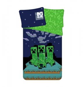 Obliečky Minecraft Sssleep Tight , Barva - Modro-zelená , Rozměr textilu - 140x200