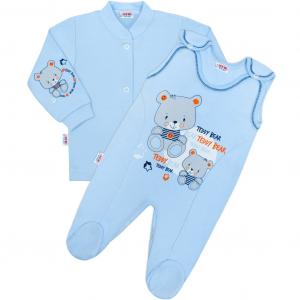 Kabátik a dupačky New Baby teddy , Barva - Modrá