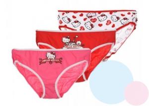 Nohavičky Hello Kitty 3ks , Barva - Červeno-bílá