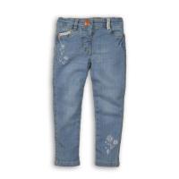 Nohavice džínsové s elasténom Výšivka , Velikost - 98/104 , Barva - Modrá