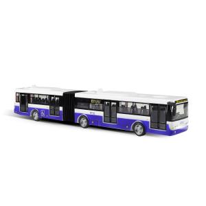 Kloubový autobus který hlásí zastávky česky 36 cm modrý , Barva - Modrá