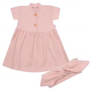 Šatičky s čelenkou New Baby Practical , Barva - Ružová