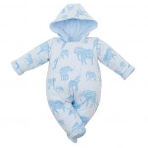 Kombinéza s kapucňou Baby Service Slony , Barva - Modrá