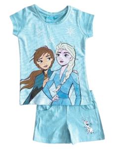KOMPLET TRIČKO A KRAŤASY FROZEN , Velikost - 104 , Barva - Tyrkysová