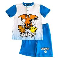 Komplet tričko a kraťasy Pokémon , Velikost - 116 , Barva - Bielo-modrá