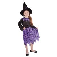 Kostým čarodejnice s netopiermi a klobúkom , Velikost - M , Barva - Fialová
