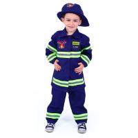 Kostým hasič s potlačou , Velikost - L , Barva - Modrá