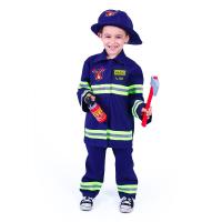 Kostým hasič s potlačou , Velikost - M , Barva - Modrá