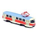 Kovová česká retro električka, 16 cm , Barva - Červená