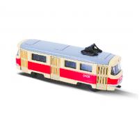 Kovová česká retro električka mini 8.5 cm , Barva - Béžová