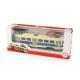 Kovová česká retro tramvaj modrá 16 cm-otevírací dveře , Barva - Biela-1