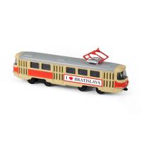 Kovová retro tramvaj 16 cm BRATISLAVA , Barva - Biela