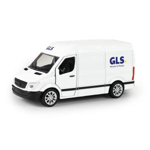 Kovové auto GLS s otevíracími dveřmi 12  cm , Barva - Biela