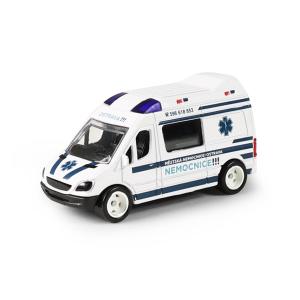 Kovové auto sanitka Městská nemocnice Ostrava 7 cm , Barva - Biela