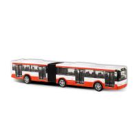 Kovový kloubový autobus červený 18 cm , Barva - Červená