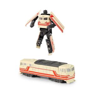 Kovový robot rozložitelný lokomotiva béžová , Barva - Biela
