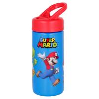 FLAŠA NA PITIE SUPER MARIO , Velikost lahve - 430 ml , Barva - Červeno-modrá