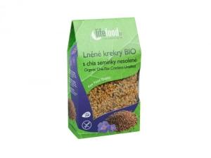 Ľanové krekry s chia semienkem, nesolené BIO , Velikost balení - 80g