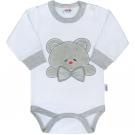 Luxusné body New Baby Honey Bear 3D , Velikost - 68 , Barva - Bílo-šedá