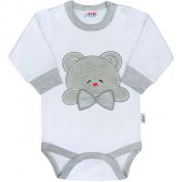 Luxusné body New Baby Honey Bear 3D , Velikost - 74 , Barva - Bílo-šedá