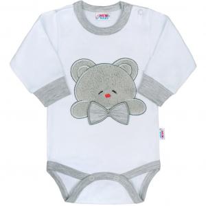 Luxusné body New Baby Honey Bear 3D , Velikost - 74 , Barva - Bílo-šedá
