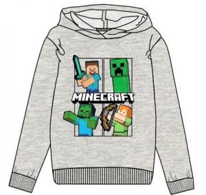 MIKINA Minecraft , Barva - Šedá