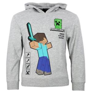 Mikina Minecraft Steve , Velikost - 152 , Barva - Šedá