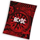 Mikroplyšová deka AC/DC Black Ice , Barva - Červená , Rozměr textilu - 150x200