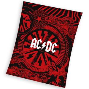 Mikroplyšová deka AC/DC Black Ice , Barva - Červená , Rozměr textilu - 150x200