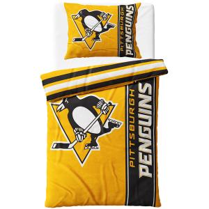 Mikroplyšové obliečky NHL Pittsburgh Penguins Belt , Barva - Žltá , Rozměr textilu - 140x200
