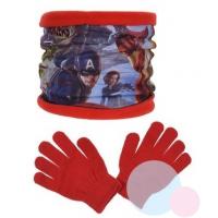 Nákrčník a rukavice Avengers , Barva - Červená