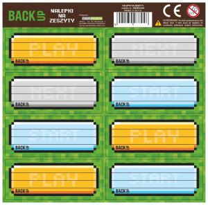 NÁLEPKY NA ZOŠITY MINECRAFT BACKUP