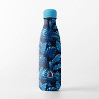 Nerezová Termo fľaša na pitie Fashion Tropical , Velikost lahve - 500 ml , Barva - Modrá
