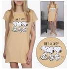 Noční košilka Snoopy , Dospělé velikosti - XS , Barva - Marhuľová