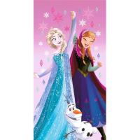 Osuška Ledové Království Anna Elsa a Olaf , Barva - Ružová , Rozměr textilu - 70x140