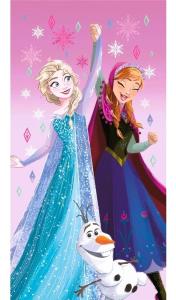 Osuška Ledové Království Anna Elsa a Olaf , Barva - Ružová , Rozměr textilu - 70x140